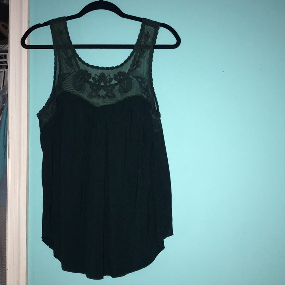 half sheer tank top